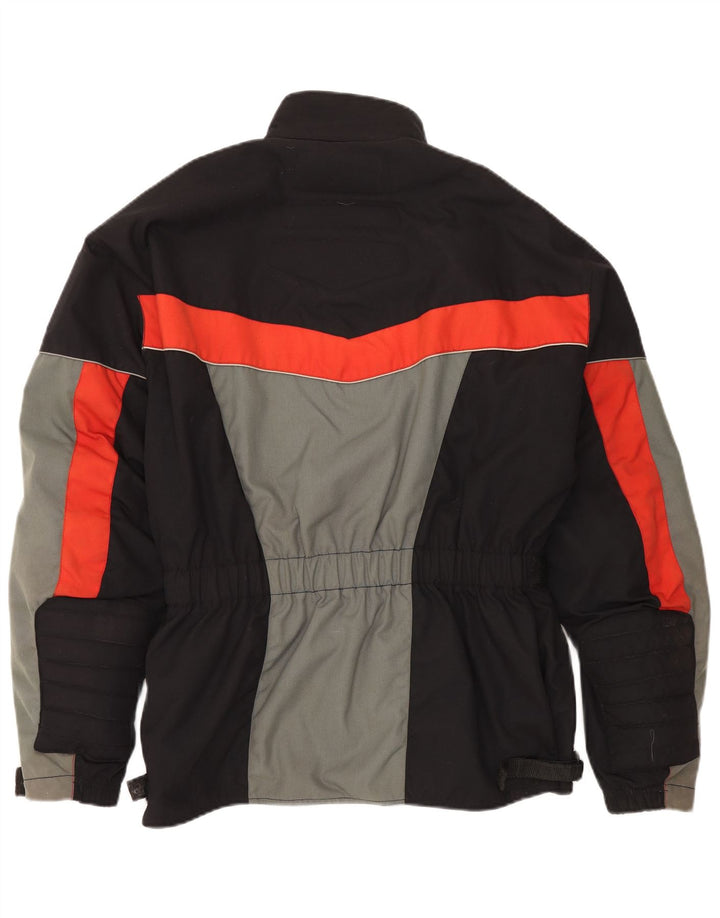 vintage Mens Racer Jacket UK 40 Grand Colorblock Noir