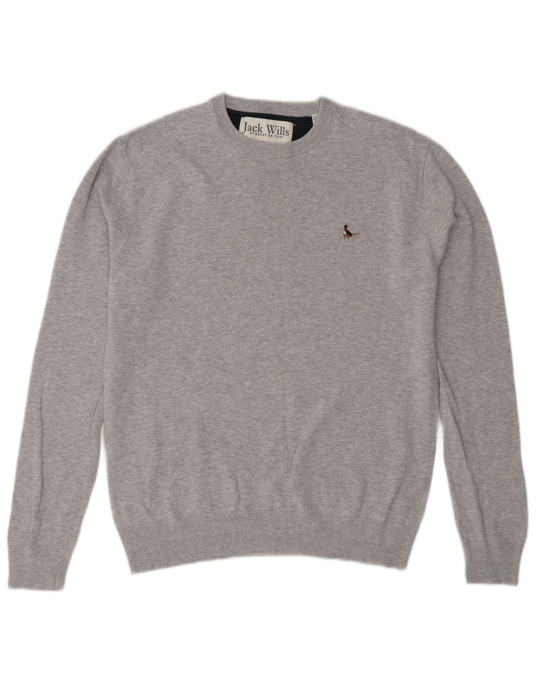 Jack Wills Pull à col rond pour homme en coton gris Taille S