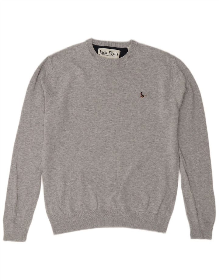 Jack Wills Pull à col rond pour homme en coton gris Taille S