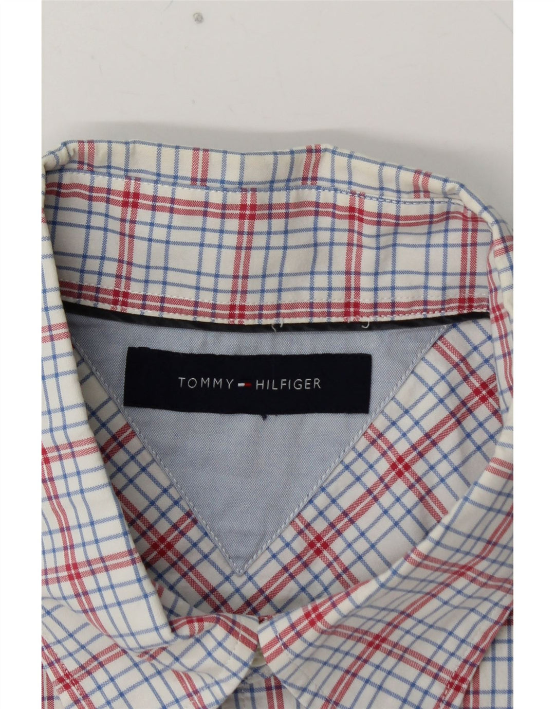 TOMMY HILFIGER Chemise à Manches Courtes Homme XL Bleu Carreaux Coton