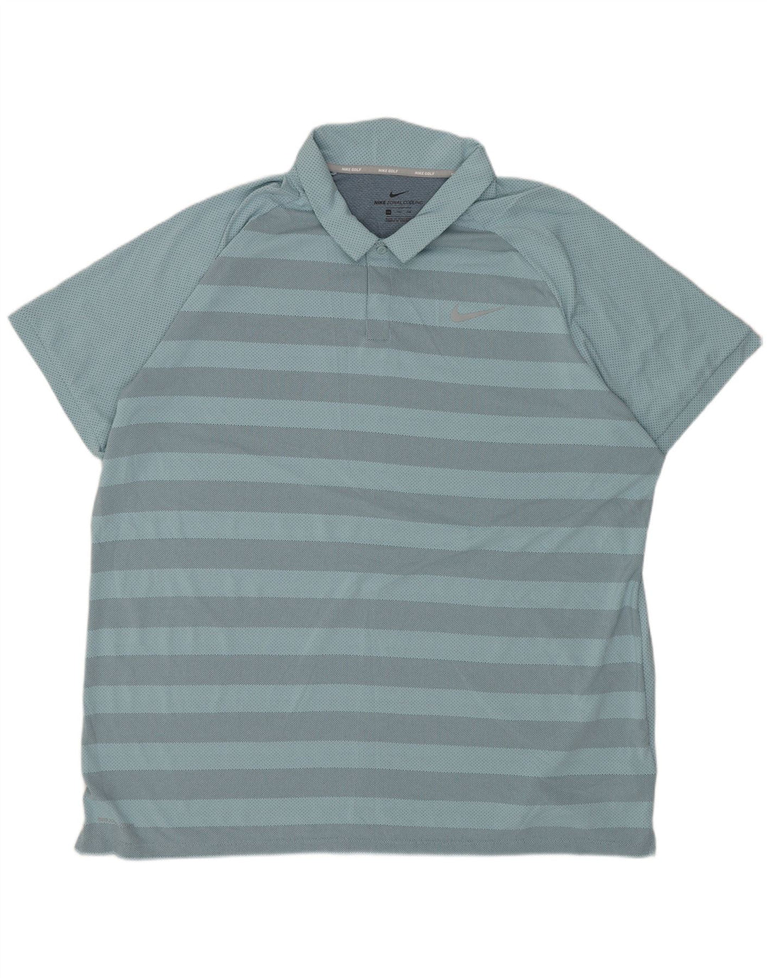 NIKE Polo Homme 2XL Bleu Rayé Polyester