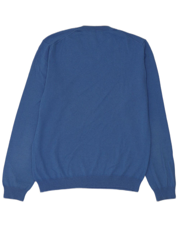 Sun68 Pull col V pour femme UK 18 XL Bleu Laine mérinos