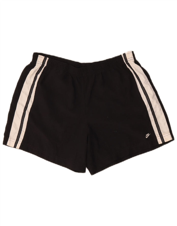 Nike Short de sport pour femme US 12/14 Large Noir Colorblock Polyester