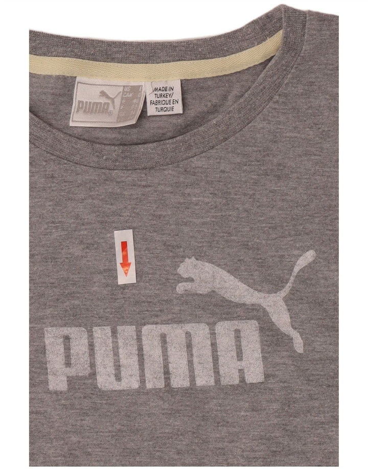 Puma Haut graphique à manches longues pour femme UK 14 Large Gris