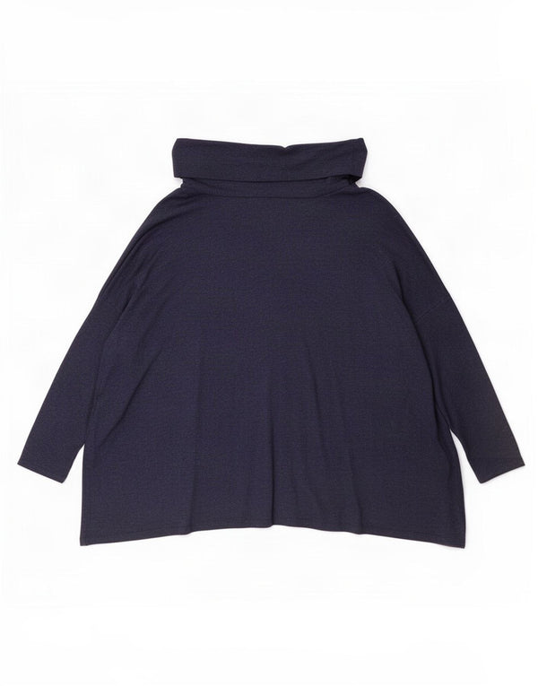 Phase Eight Haut Oversize Femme Manches 3/4 UK 10 Petit Bleu Marine Viscose