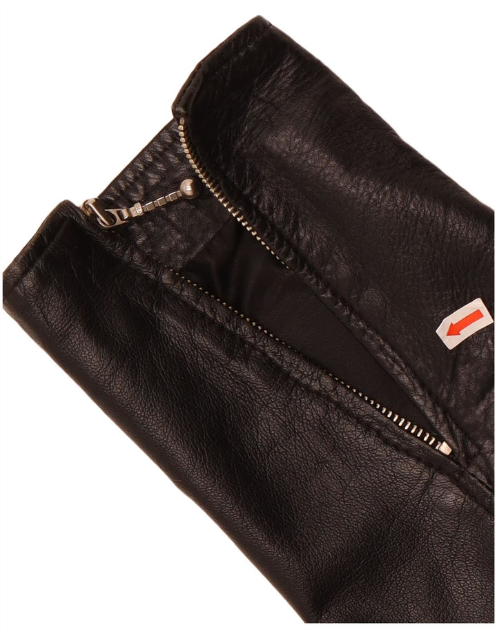 veste boléro en cuir femme vintage UK 12 Noir Moyen