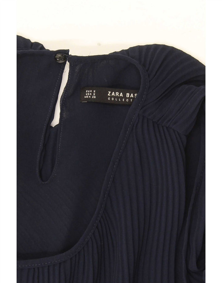 Zara Chemisier sans manches pour femme UK 10 Small Bleu marine