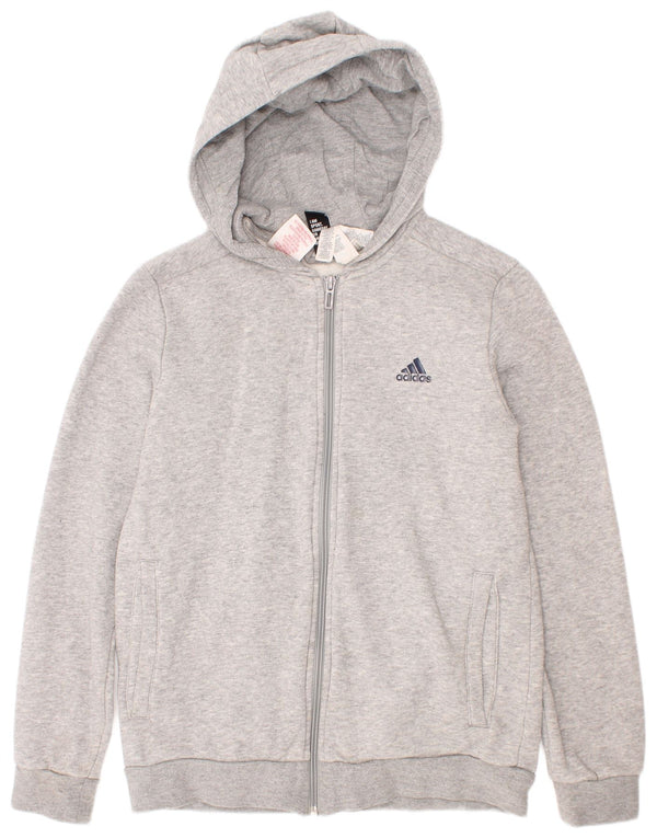 Adidas Pull à capuche zippé garçon 11-12 ans Gris Moucheté Coton