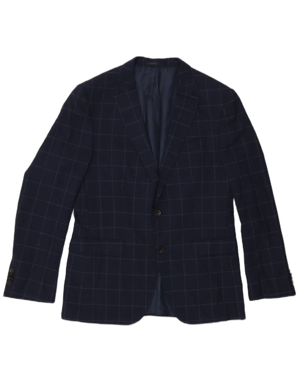 Hugo Boss Veste blazer à 2 boutons pour homme EU 50 Grand carreaux bleu marine