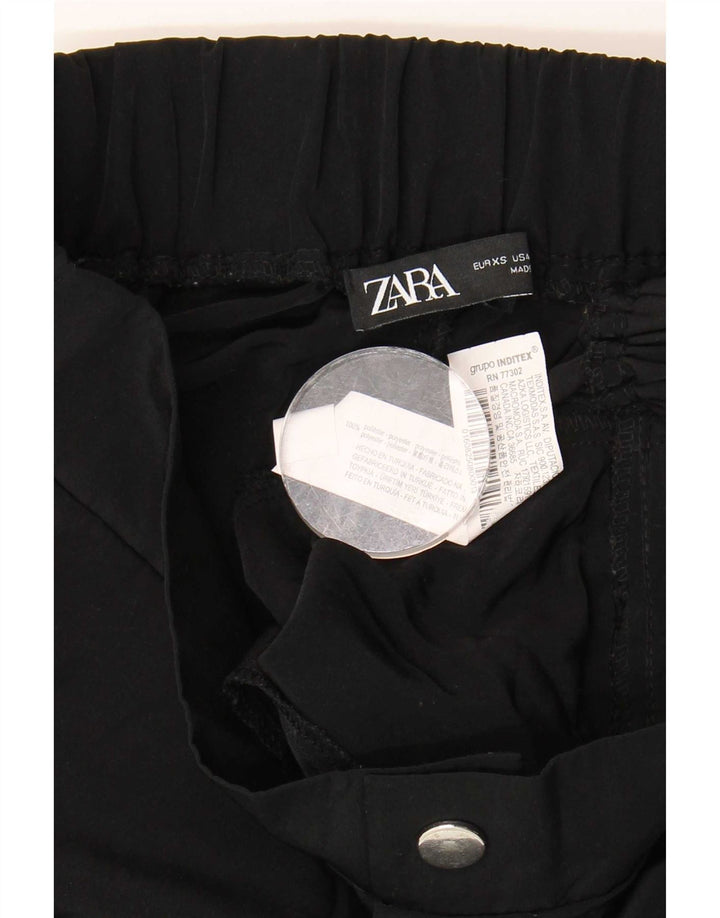 Zara Pantalon Cargo Joggers Femme XS W24 L25 Noir Polyester
