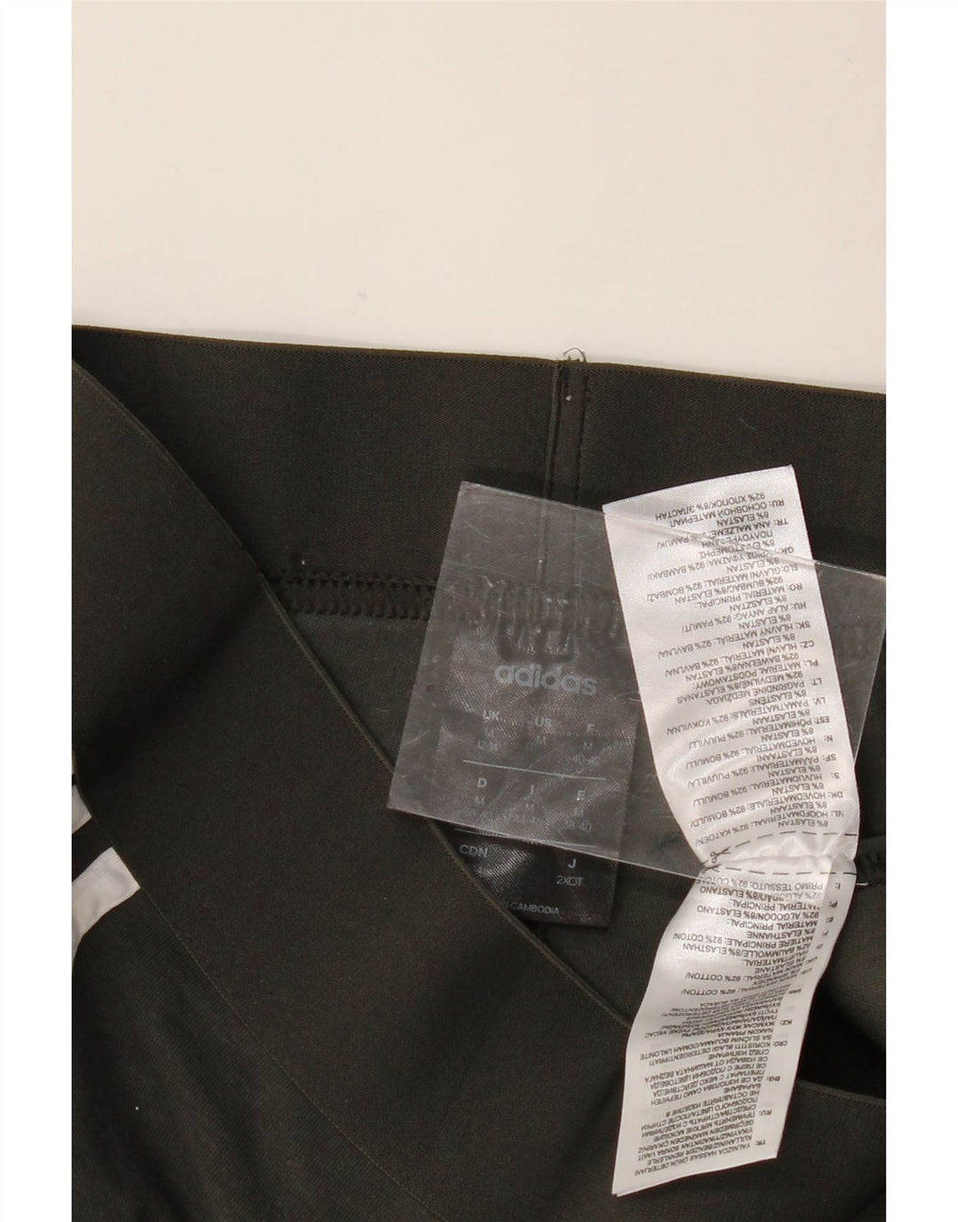 Adidas Leggings Femme UK 12/14 Coton Kaki Moyen