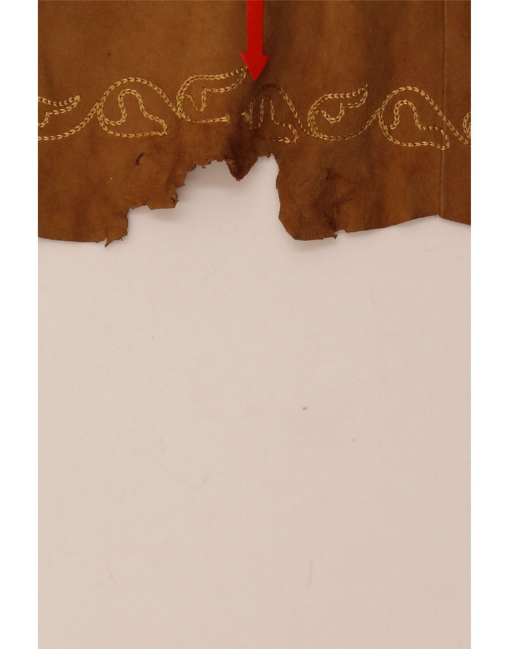 CONBIPEL Womens Suede Skirt IT 48 XL W32 L27 Brown Leather Vintage Conbipel and Second-Hand Conbipel from Messina Hembry 