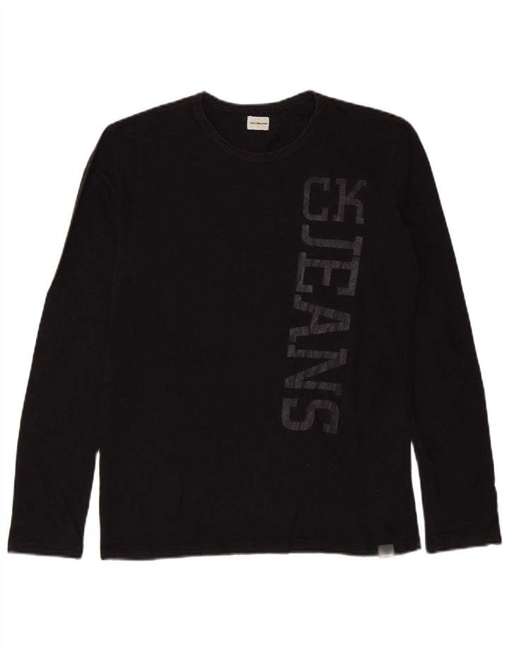 Calvin Klein Jeans Haut graphique à manches longues pour hommes, petit noir