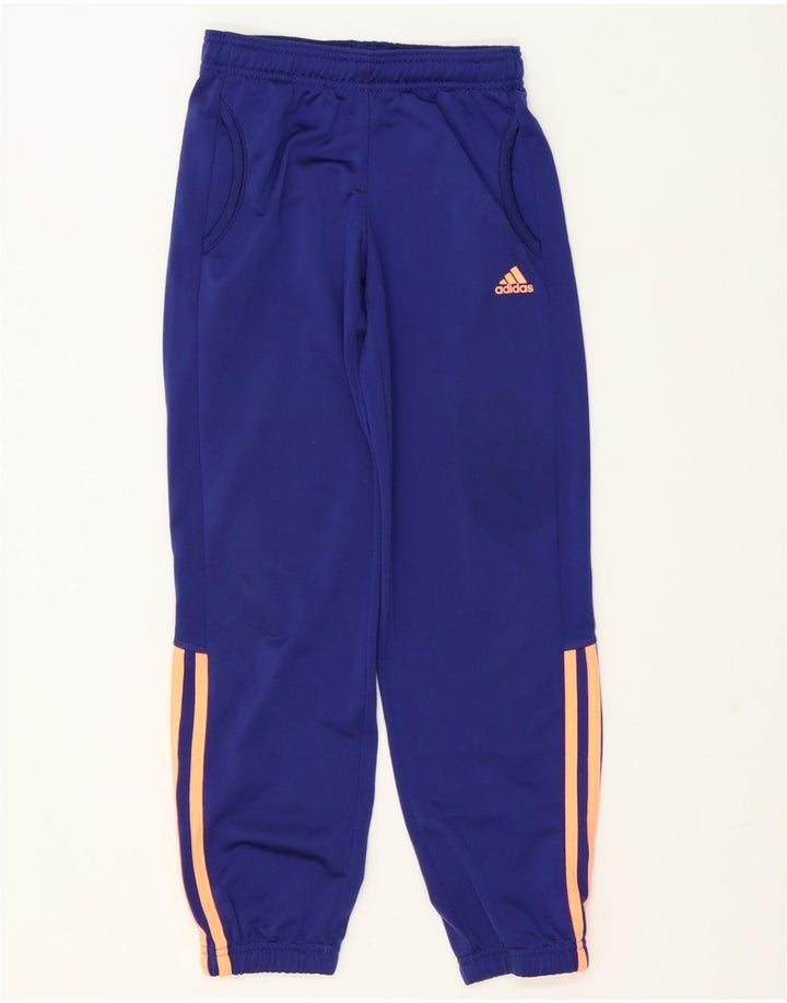 ADIDAS Boys Tracksuit Trousers Joggers 9-10 Years  Blue Polyester Vintage Adidas and Second-Hand Adidas from Messina Hembry 