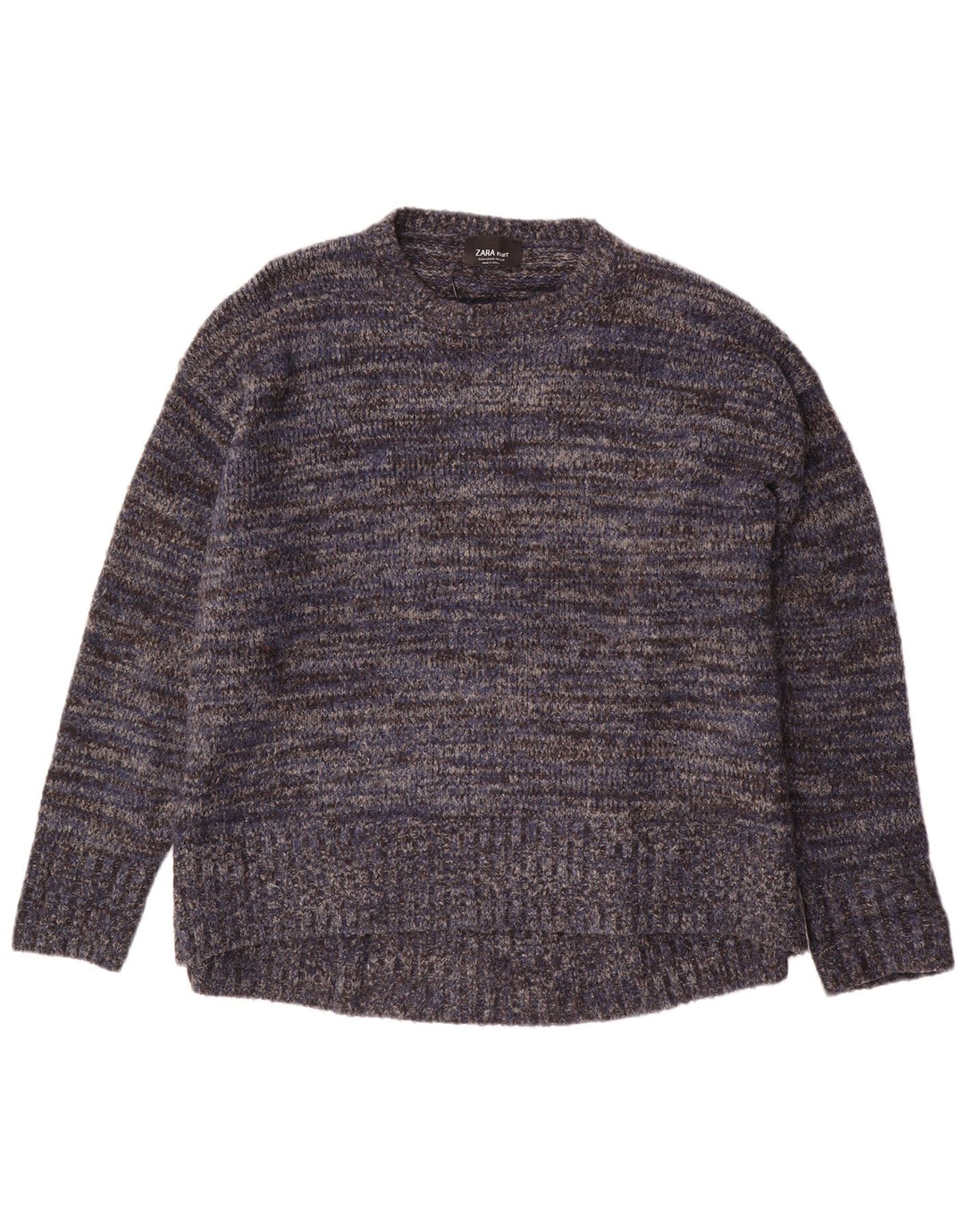 Zara Pull ras du cou pour femme UK 14 Bleu marine moyen moucheté