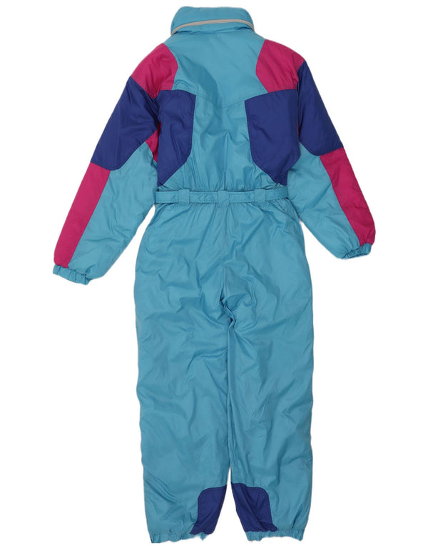 Cacao Combinaison de ski à capuche pour femme IT 46 Large Bleu Colorblock Nylon