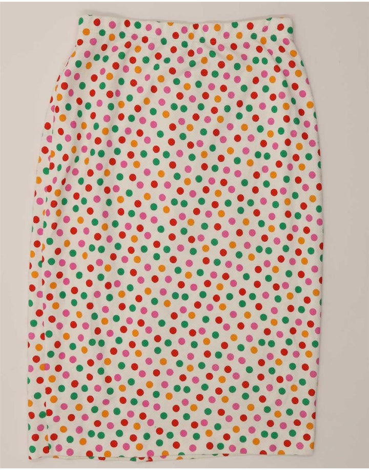 Liola Ensemble jupe 2 pièces 4 boutons pour femme IT 46 Large W28 Blanc à pois
