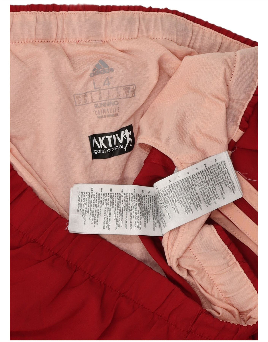 ADIDAS Short de sport Climalite pour femme UK 14 Large Rouge Polyester