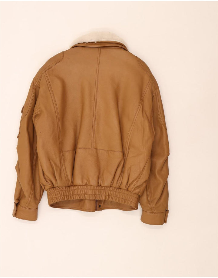 Pointers Veste en cuir coupe ample pour homme UK 38 Cuir marron moyen