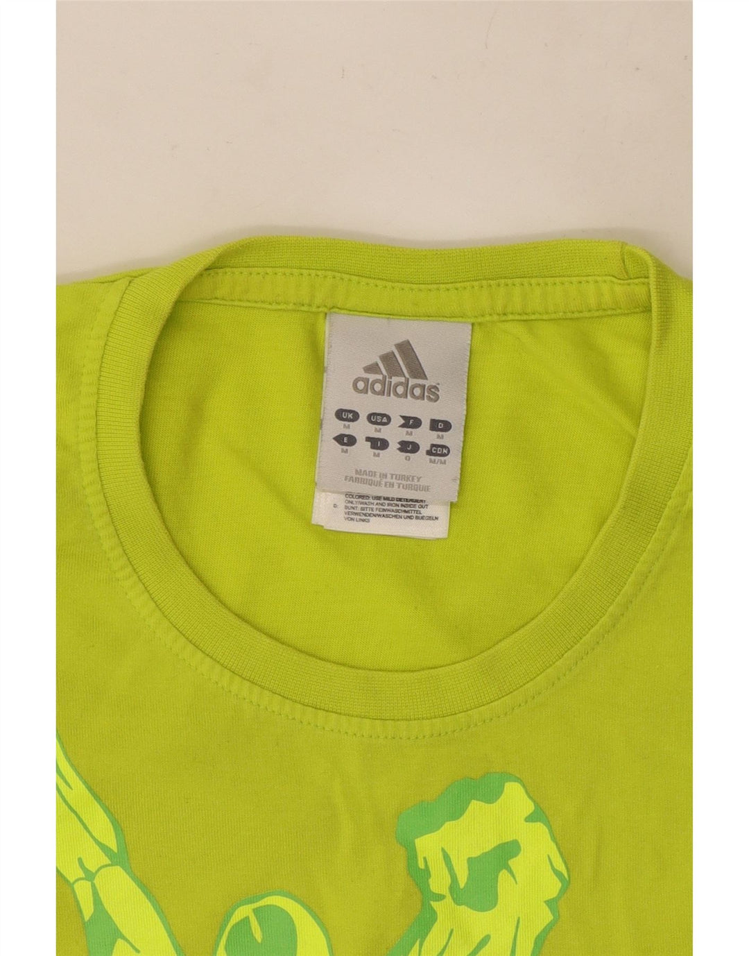 Adidas T-Shirt Graphique Homme Vert Moyen Coton