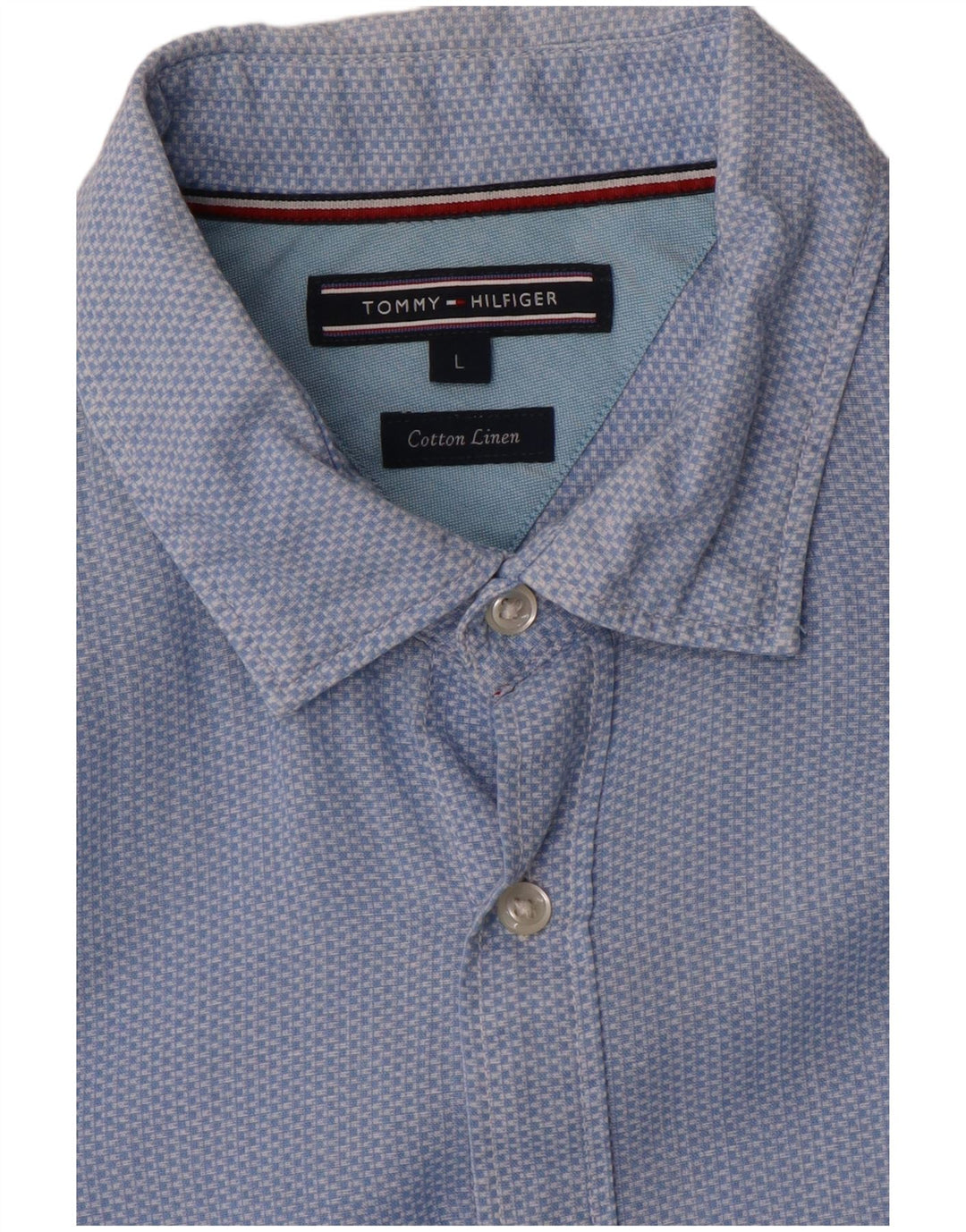 Tommy Hilfiger Chemise Homme Grand Carreau Bleu Coton