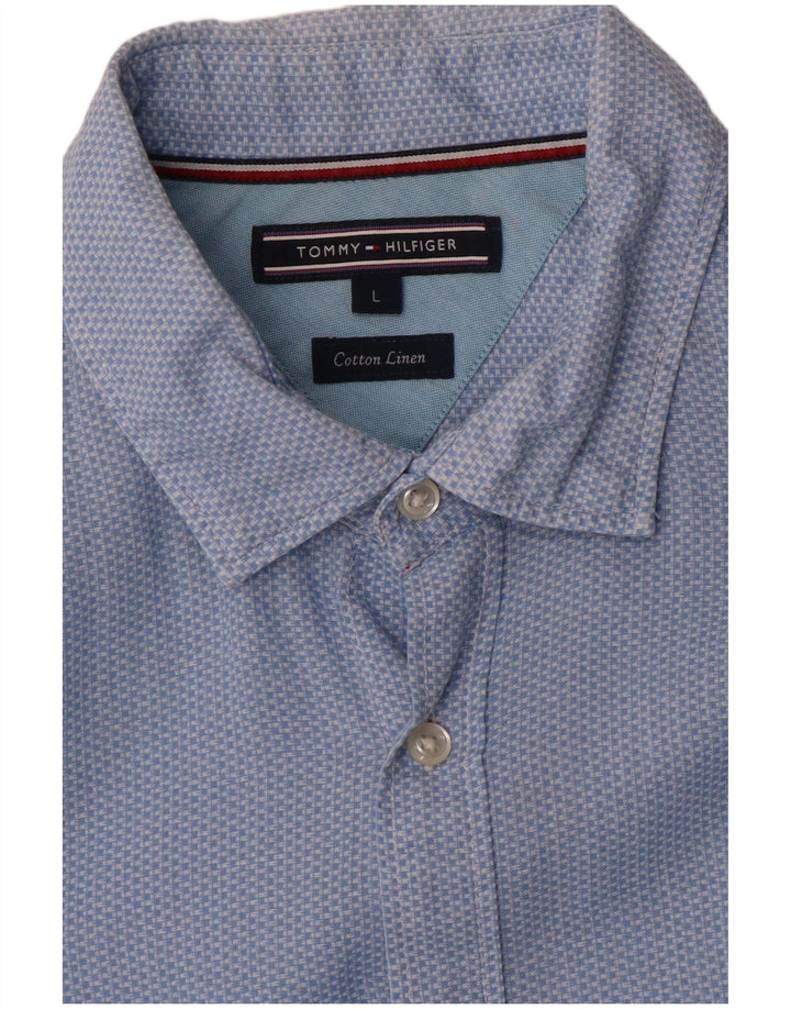 Tommy Hilfiger Chemise Homme Grand Carreau Bleu Coton