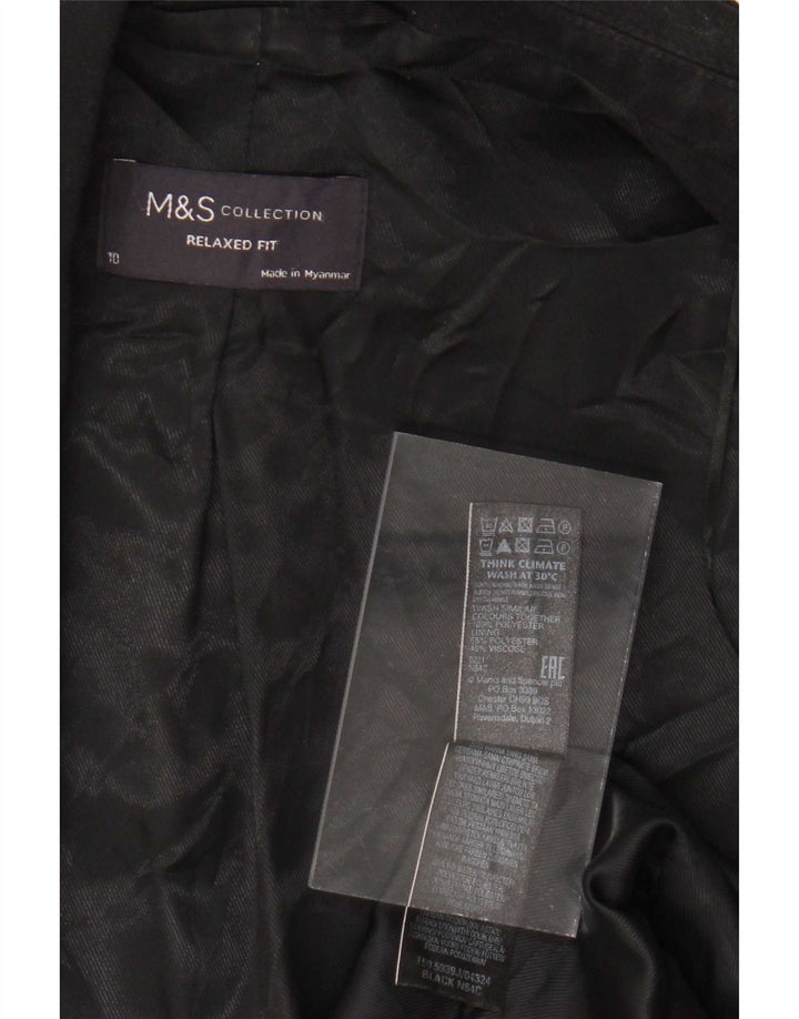 Marks & Spencer Veste blazer coupe décontractée pour femme UK 10 Small Noir