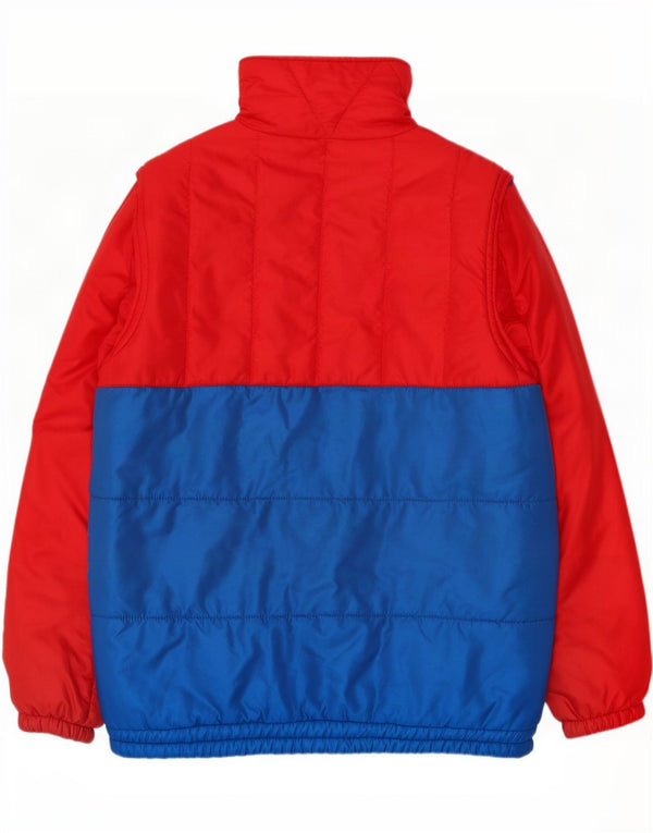 veste rembourrée vintage pour homme UK 38 Medium Red Colourblock Polyamide