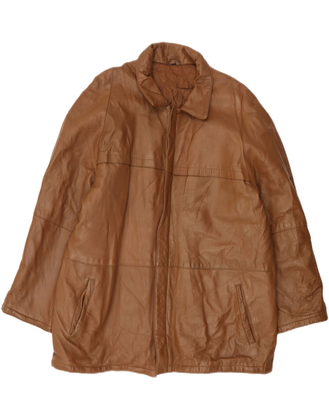 Veste en cuir homme vintage IT 58 4XL Cuir marron
