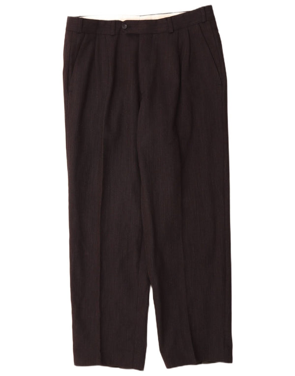 Daniel Hechter Pantalon de costume pour homme IT 52 XL W36 L31 Bleu marine à fines rayures