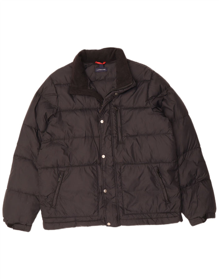 LANDS END Veste matelassée pour homme UK 40 Large Noir Nylon
