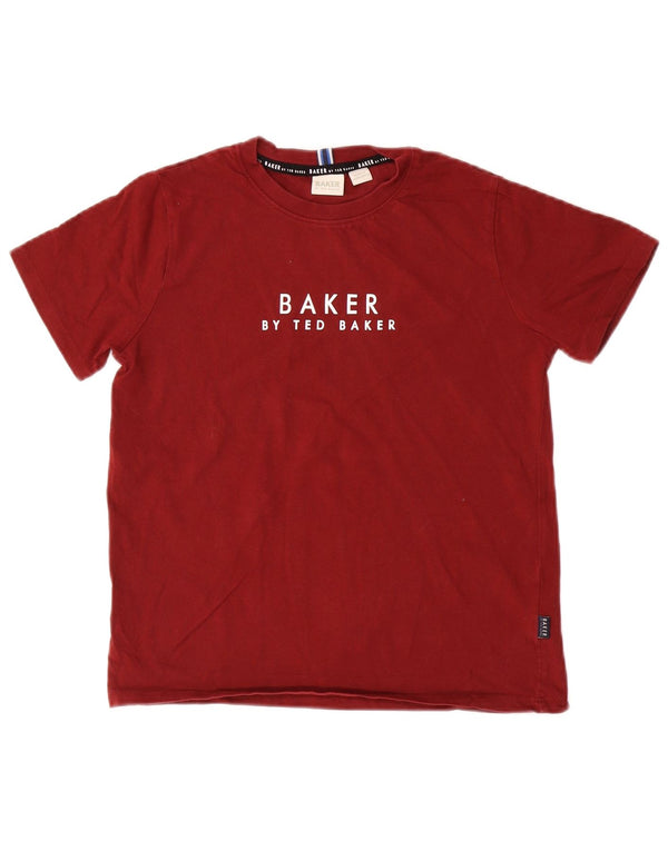 TED BAKER T-Shirt Graphique Garçon 10-11 Ans Coton Bordeaux