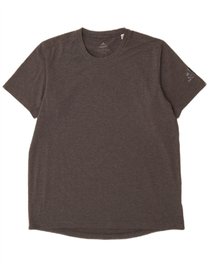 Adidas Hommes Climalite T-Shirt Haut Grand Gris Moucheté Polyester
