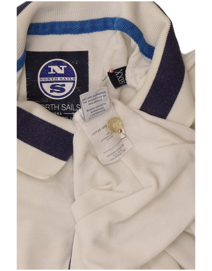 NORTH SAILS Polo Homme 2XL Blanc Colorblock Coton