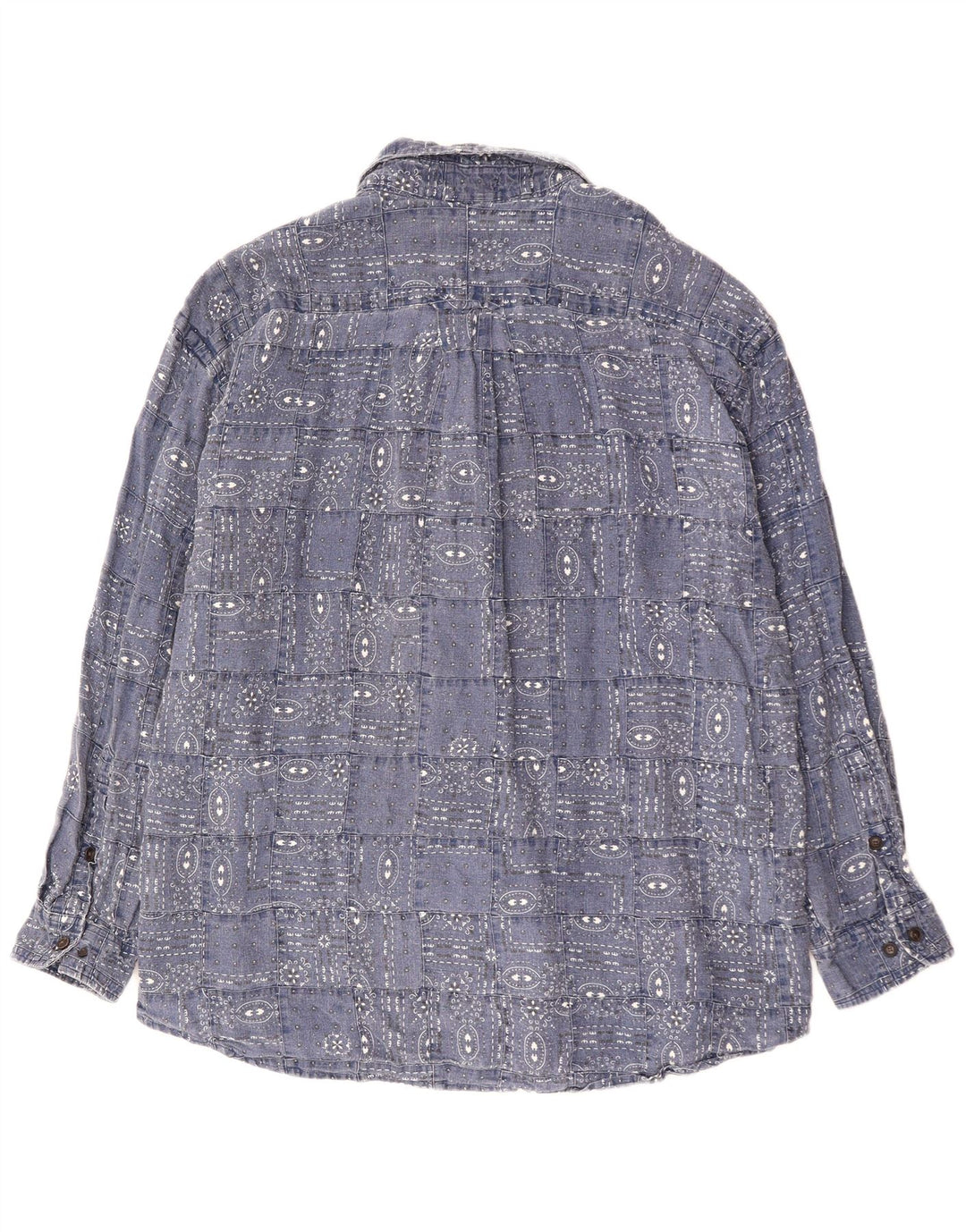 ORVIS Chemise Homme 2XL Bleu Marine Lin Géométrique