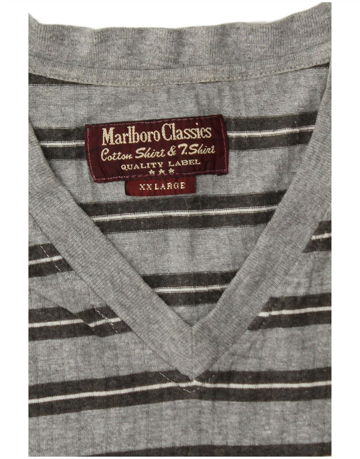MARLBORO CLASSICS T-Shirt Homme Top 2XL Gris Rayé