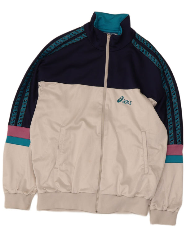 Asics Veste de survêtement graphique pour homme IT 54 XL Bleu marine Colourblock