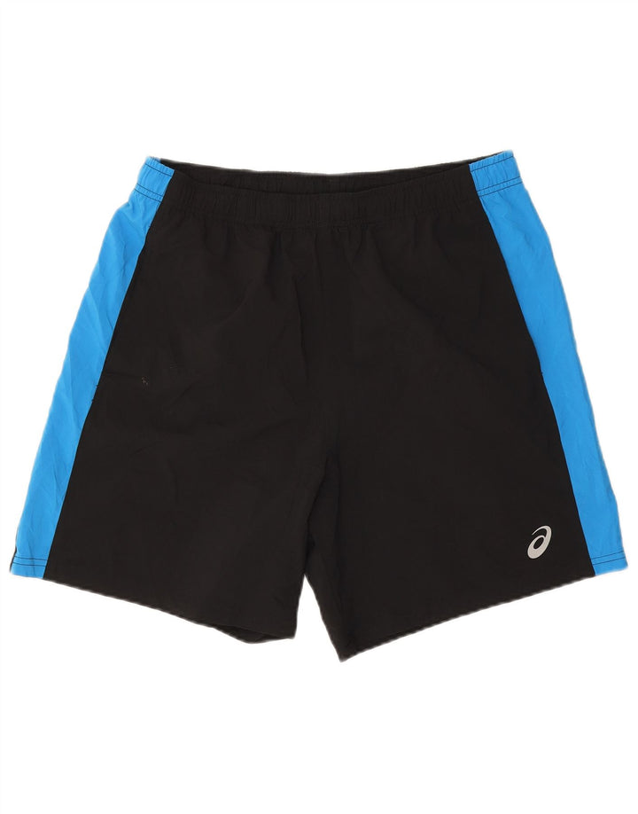 Asics Short de Sport Homme Large Noir Polyester Colorblock