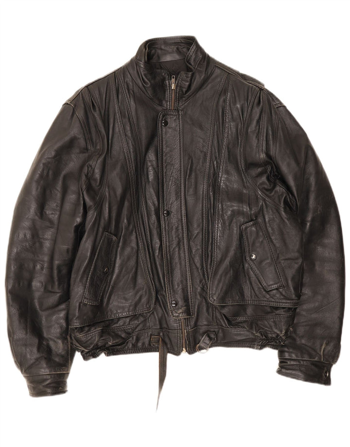 veste en cuir homme vintage UK 42 XL Rouge