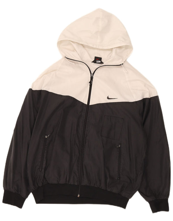 NIKE Veste bomber à capuche coupe ample pour homme UK 39/41 Noir moyen Colourblock