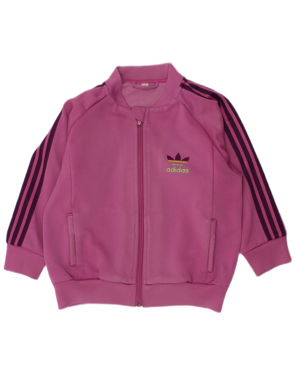 Veste de survêtement Adidas Fille 3-4 ans Rose Polyester