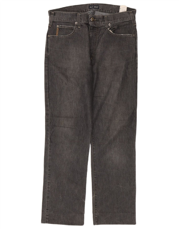 ARMANI Womens Straight Jeans W33 L28 Grey Cotton