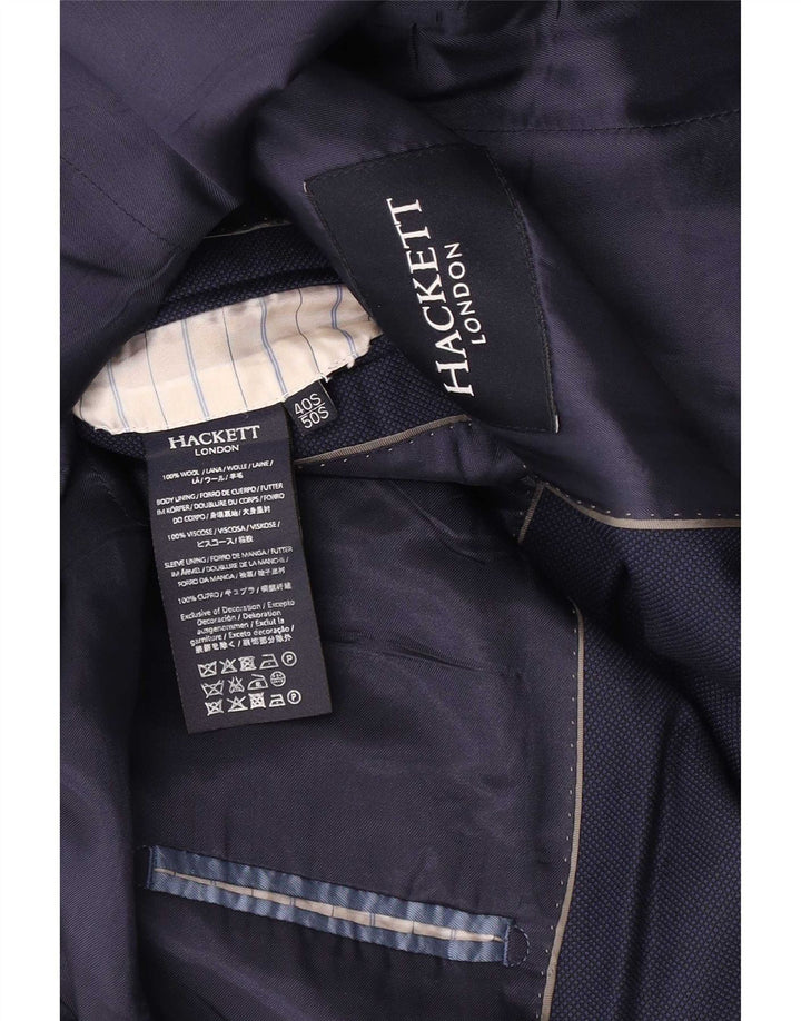 Hackett Veste Blazer 2 Boutons Homme UK 40 Grande Laine Bleu Marine