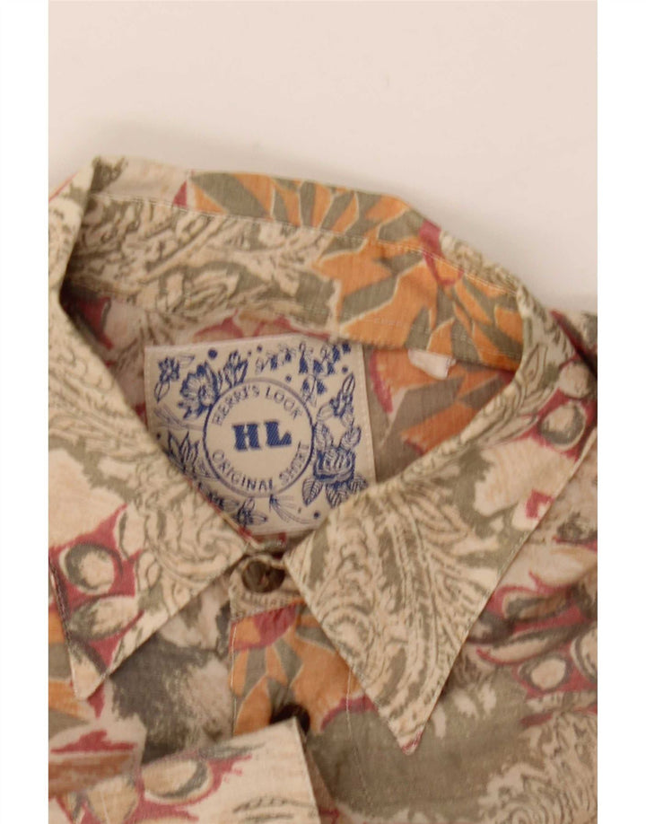 vintage Chemise Homme Petit Beige Floral