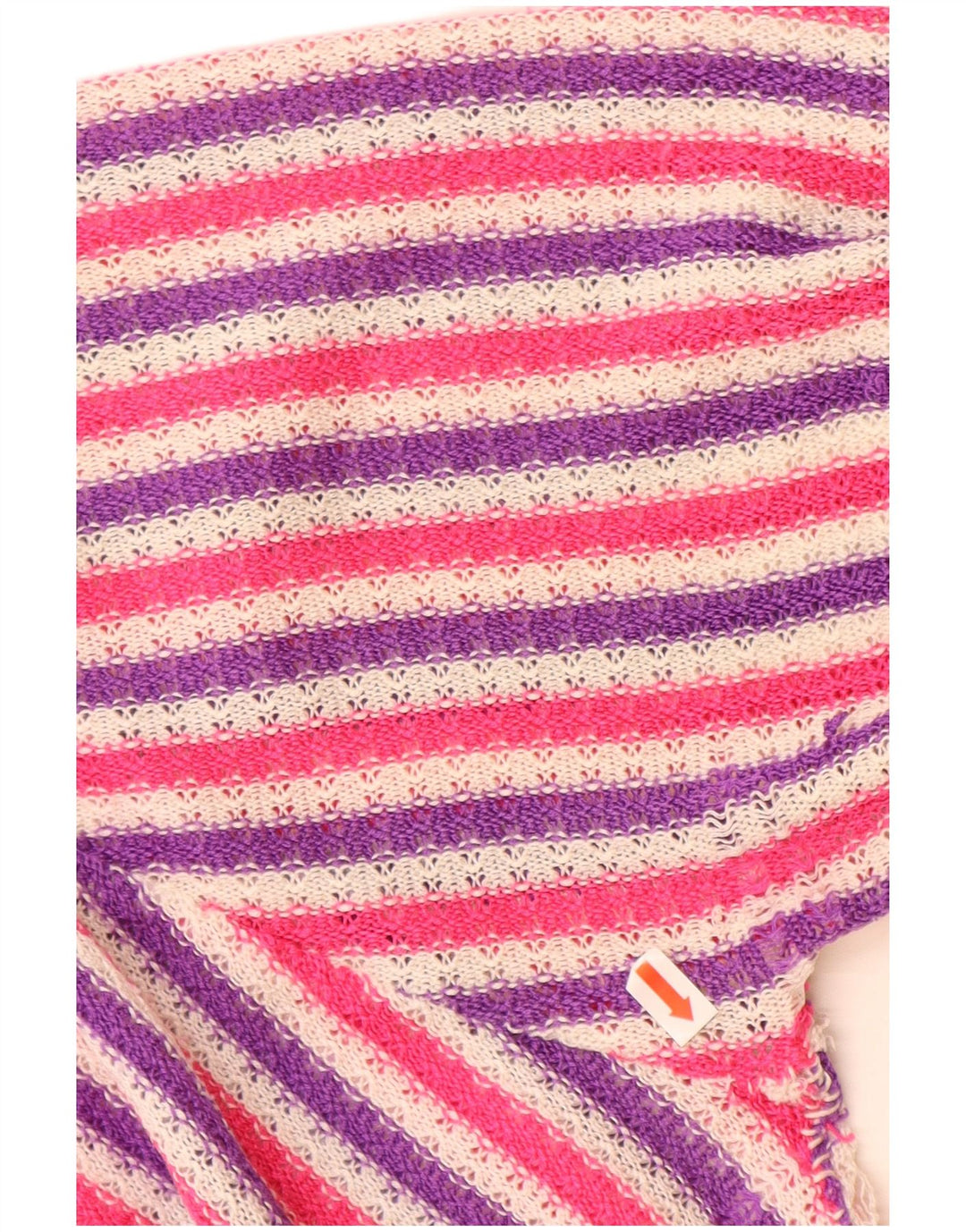 VINTAGE Femme Col Bateau Pull Pull UK 14 Grand Rayé Multicolore