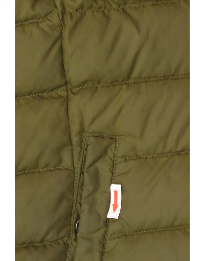 Tommy Hilfiger Veste matelassée à capuche pour femme UK 10 Small Kaki Polyester
