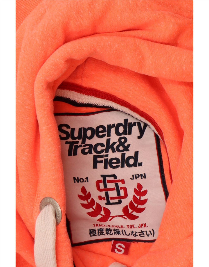 SUPERDRY Pull à capuche zippé graphique pour femme UK 10 Petit coton orange