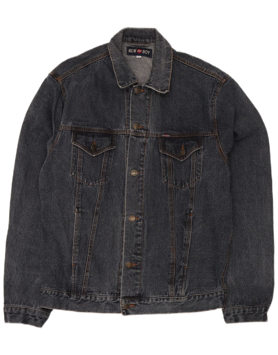 VINTAGE Veste en jean homme UK 44 2XL Coton bleu