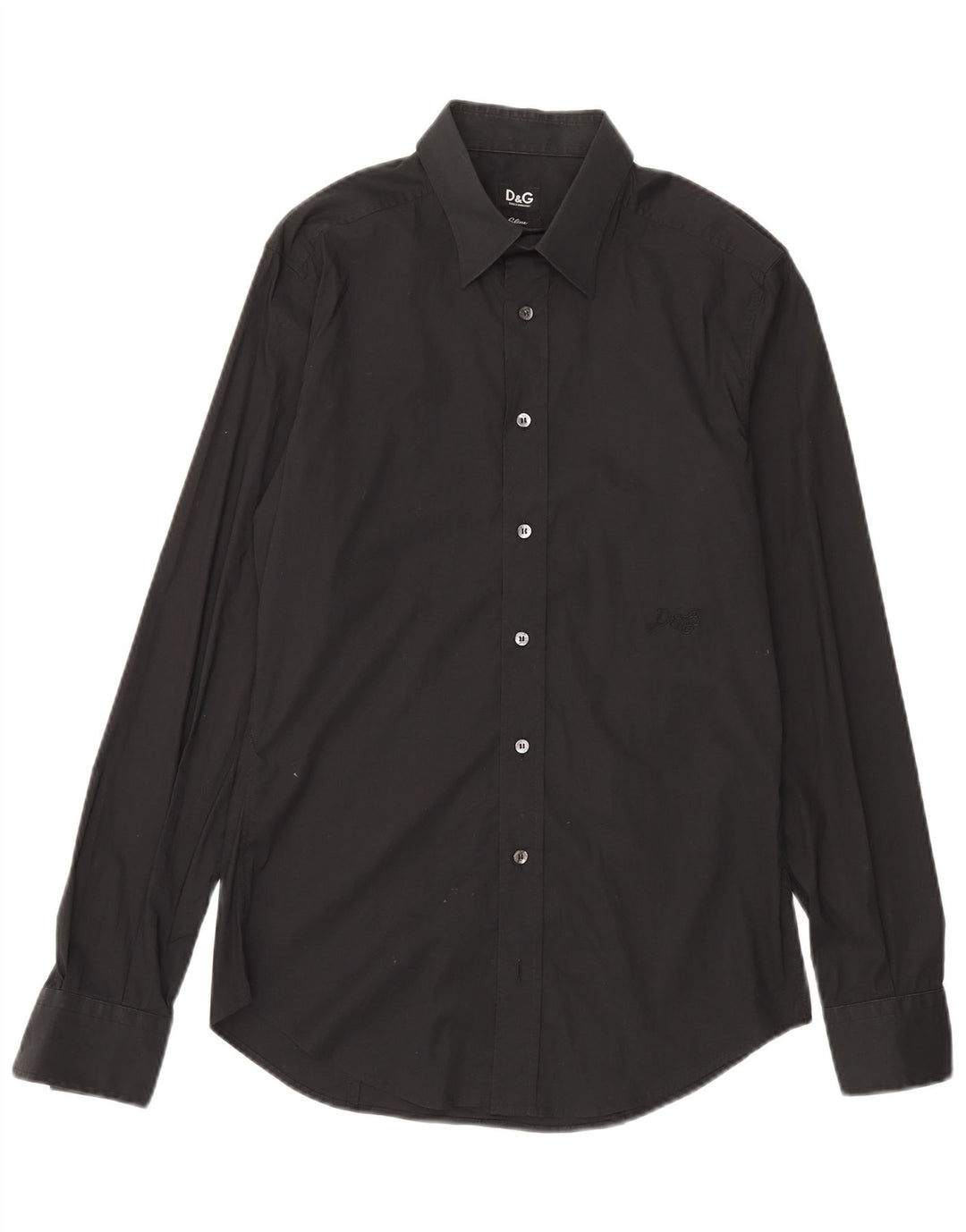 Dolce & Gabbana Chemise Slim IT 48 Coton Noir Moyen Homme