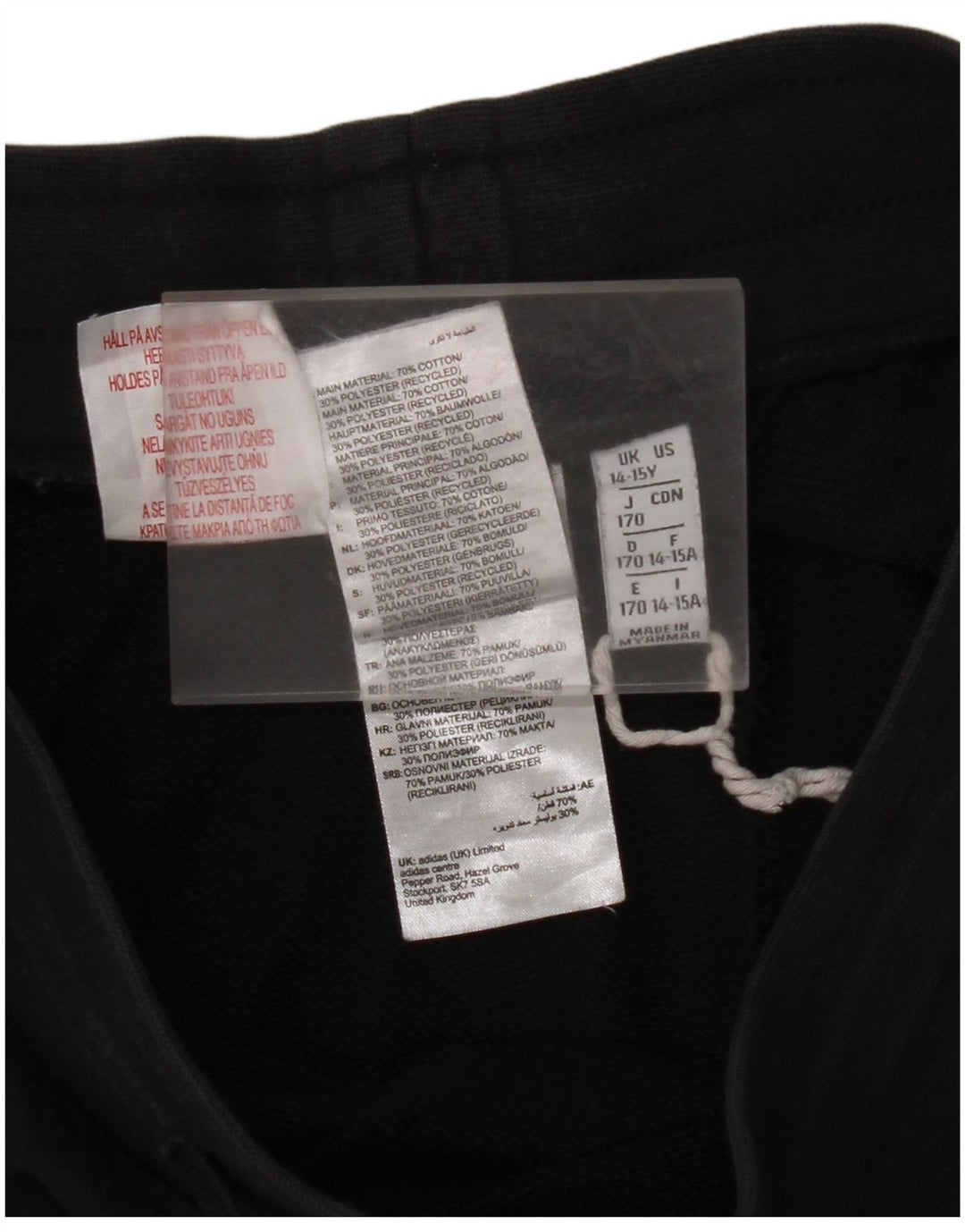 ADIDAS Pantalon de Survêtement Garçon Joggers 14-15 ans Noir Coton